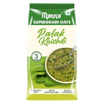 Manna Masala Oats, Millets & Supergrain Palak Khichidi | No Palm Oil & Transfat | Rich in Fibre and Protein 450g