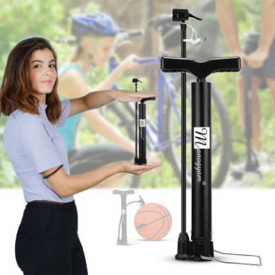 Manogyam Multifunction Portable ortable Bike Floor Pump Automatically Ball Pump  (Black)