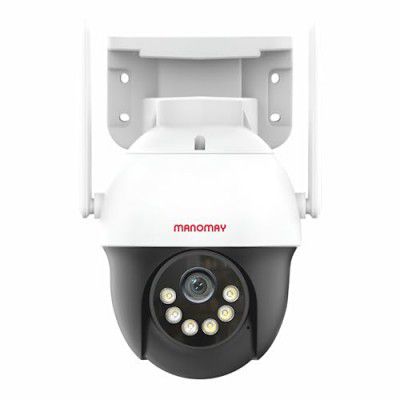 MANOMAY 3MP Wi-Fi Protect Pro Mini Pan-Tilt Camera | 2-Way Audio | Memory Card & Cloud | Alexa Support