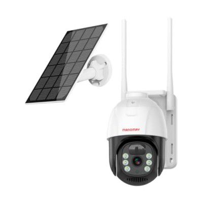 MANOMAY 4G Sim 4Mp Solar Powered CCTV Outdoor Security Camera | Construction Site | Garden