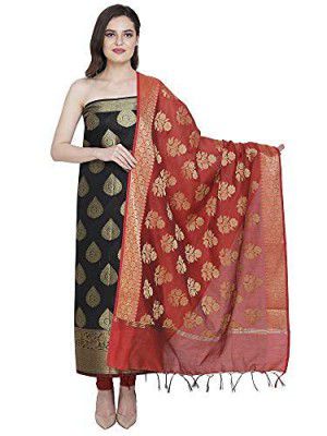 Mansha Fashions Womens Banarasi Masterize Cotton Unstitched Suit Dress Material with Dupatta Free size