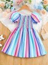 MANSICREATION  Girls Midi/Knee Length Casual Dress  (Blue, Short Sleeve)...