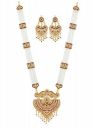 Mansiyaorange Peacock Pearl A D Golden Long Necklace/Jwelery/jwellery/jualry Necklace Jewelry Set For Women...