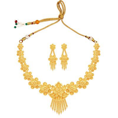 Mansiyaorange Traditional Forming Floral Necklace Set Jewelry/Jualry/Necklace/Jewellery/julry Set For Women