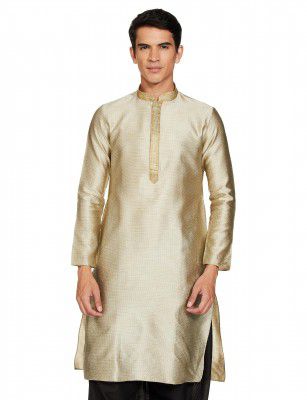 Manthan Men's Art Silk Solid Kurta