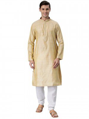 Manthan Men's Art Silk Solid Kurta