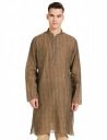 Manthan Mens Kurta, Mandarin Collar Full Sleeves Ethnic Knee Length Kurta for Festival, Wedding, Party Cotton...