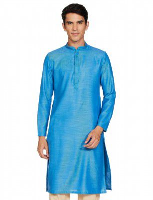Manthan Men's Mandarin Collar Full Sleeves Ethnic Knee Length Kurta