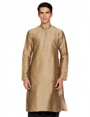 Manthan Men's Mandarin Collar Full Sleeves Ethnic Knee Length Kurta