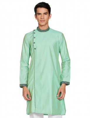 Manthan Men's Mandarin Collar Full Sleeves Ethnic Knee Length Kurta