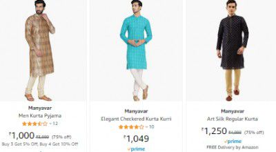 Manyavar Men Pyjama Set Min. 70% off