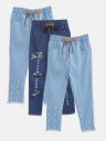 MANZON Girls Pack of 3 Pure Cotton Slim fit Jeans...
