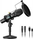 MAONO AU-HD300T USB/XLR Dynamic Mic for Singing PC YouTube Recording Professional Microphone with 0-Latency Monitoring Volume Control Adjustable Mic Stand Shock Mount and Pop Filter Black...