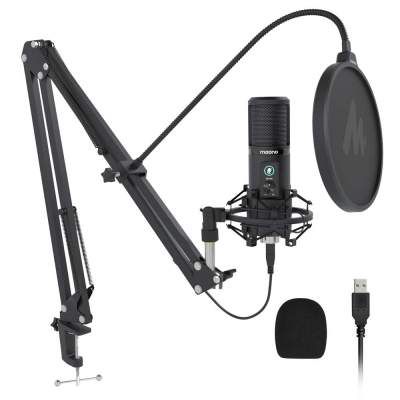 Maono AU-PM421 USB Microphone, Professional Cardioid Condenser Podcast Mic with One-Touch Mute