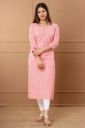 MAPARA Women Printed Viscose Rayon Straight Kurta  (Pink)...