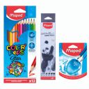 MAPED Colouring Kit | Vibrant Colour PencilX - 12pc | Sketching Pencils set of 6pcs | 2Hole Sharpener | Rich colours| Ideal set for Shading, Drawing and colouring...