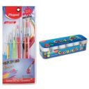 Maped Painting Kit - 12 Shade Poster Colours +7 Plastic handle Brushes-Round | Soft & smooth textured Poster colours...