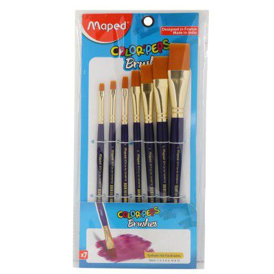 MAPED Synthetic Hair Round Brush Set of 7, Multicolour (867616)