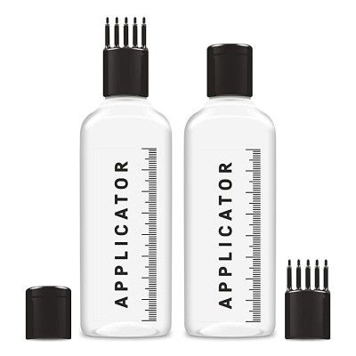 MAPPERZ Hair Root Applicator Bottle with Comb Cap Pack of 2 - 120 ML