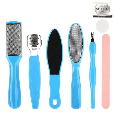 MAPPERZ Pedicure Tool Kit/Foot Scrubber for Dead Skin/Callus Remover/Foot Scraper/Foot File/Pitchfork/Filer for Nail Repair - 8 in 1