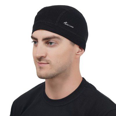 Marc Loire Lightweight Stretchable Motorcycle Sweat Wicking Under Helmet Skull Cap (Black Pack of 1)
