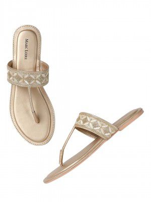 Marc Loire Women Ethnic Embroidered Flats Footwear for Casual Wear,Party and Formal Wear