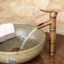 Marcoware Antique Bamboo Single Lever Wash Basin Tap Mixer with hot & Cold Connection Pipes, Antique Brass, Matt Finish...