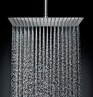 Marcoware SS Breezo Heavy Duty Bathroom Overhead Shower Head 10 Inches, Chrome, Polished Finish