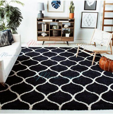 Maria carpet UK Bright Silk Shaggy Carpet Handwoven Geometric shag Carpets  