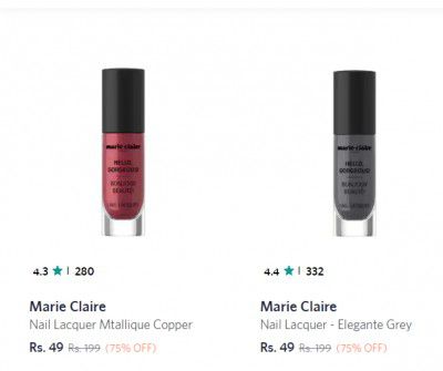 Marie Claire Nail Polish at 75% off