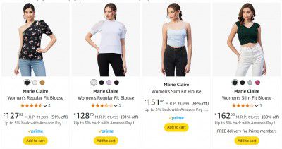 marie claire top for women Upto 90% off | Starts at Rs 154