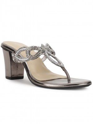 Marie Claire Womens PAIGE THONG Heels, Grey, (7712330)