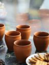 MARKET99 Set Of 6 Brown Solid Ceramic Matte Kulladhs...