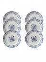 MARKET99Blue & White 6 Pieces Floral Printed Plates...