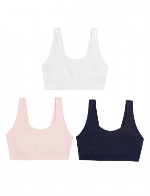 Marks & Spencer 3pk Non Wired Crop Tops