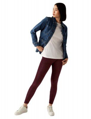 Marks & Spencer Cord High Waisted Legging_36 Dark Burgundy