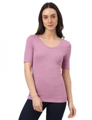 Marks & Spencer Cotton Plain T-Shirt T418926KHEATHER (16)