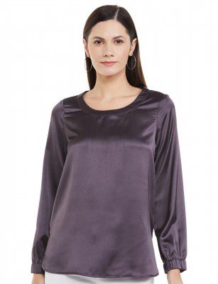 Marks & Spencer Pure Poly Plain Round Neck Blouse