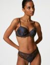 Marks & Spencer Rosie Womens Polyamide Blend Embroidery High Rise Miami Knicker...
