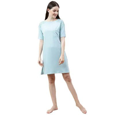 Marks & Spencer Viscose Mix Lace Crew Neck Nightdress