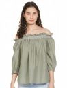Marks & Spencer Womens Embroidery Cotton Off The Shoulder Regular Fit Top...