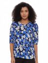 Marks & Spencer Womens Floral Viscose Round Neck Regular Fit Short Sleeve Top...