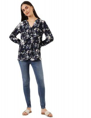 Marks & Spencer Women's Polyester Floral Long Sleeve Regular Fit Blouse
