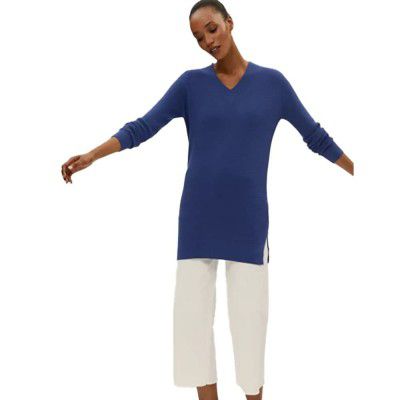 Marks & Spencer Womens Soft Touch Textured V-Neck Relaxed Jumper