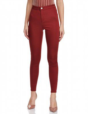 Marks & Spencer Womens Solid High Rise Skinny Fit Trouser