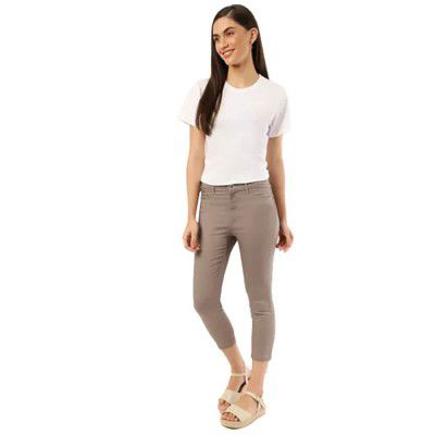 Marks & Spencer Womens Solid High Rise Slim Fit Trouser