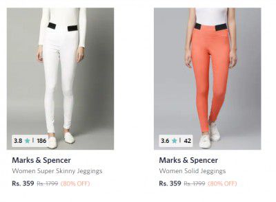 Marks & Spencer Women Jeggings at 80% off
