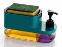MARKWELL Plastic 3-in-1 Soap Pump Dispenser Dish Soap Liquid Dispenser Sponge Holder Dish Soap Pump Dispenser...