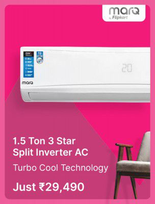  MARQ 1.5 Ton 3 Star Split Inverter Air Conditioner @ ₹29490 in Flipkart Big Billion Days Sale 