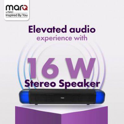 MarQ by Flipkart 7H Battery, Dual Full Range Drivers, Dynamic RGB Lights 16 W Bluetooth Speaker  